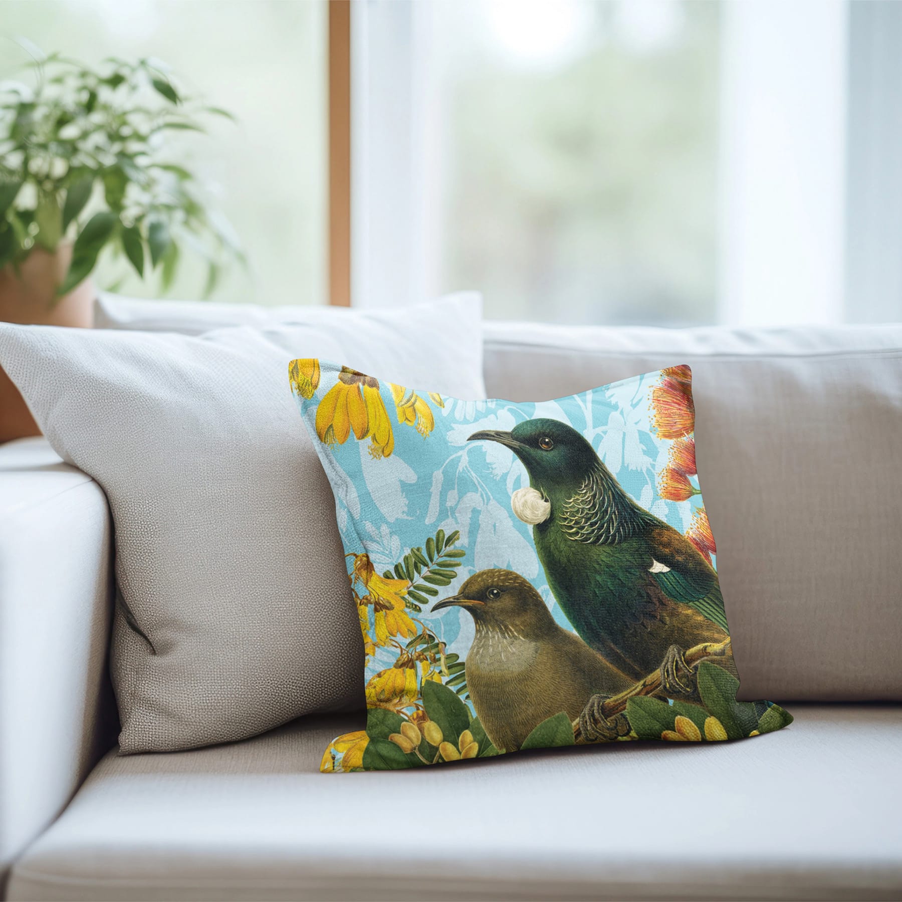 Botanical Tui Cushion Cover