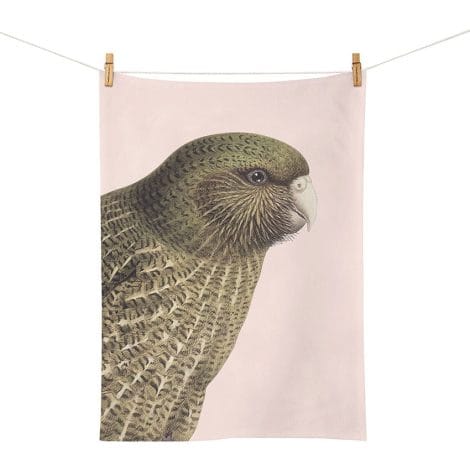 Hushed Pink Kakapo Tea Towel