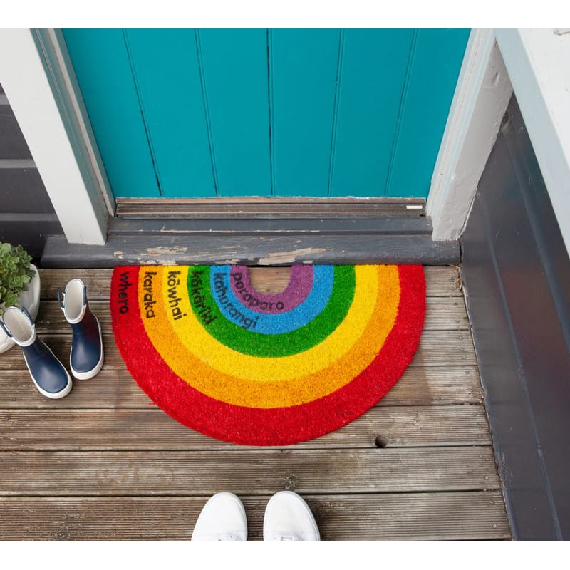Coir Doormat - Te Reo Rainbow