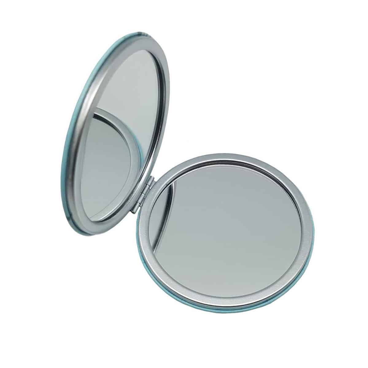 NZ Flowers Double Cosmetic Mirror - Flowers On Aqua - Image 3
