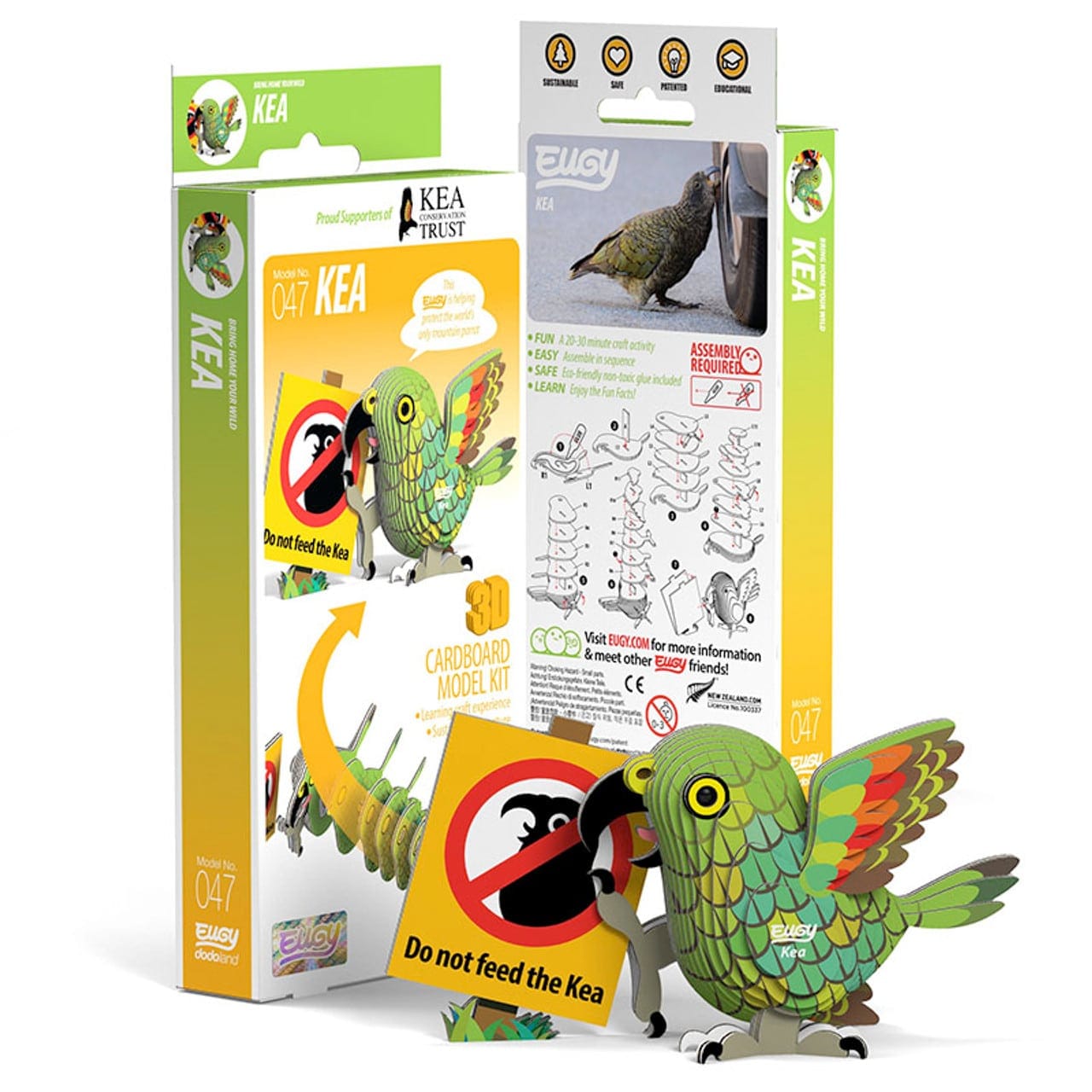 Eugy 3D Cardboard Puzzle - Kea