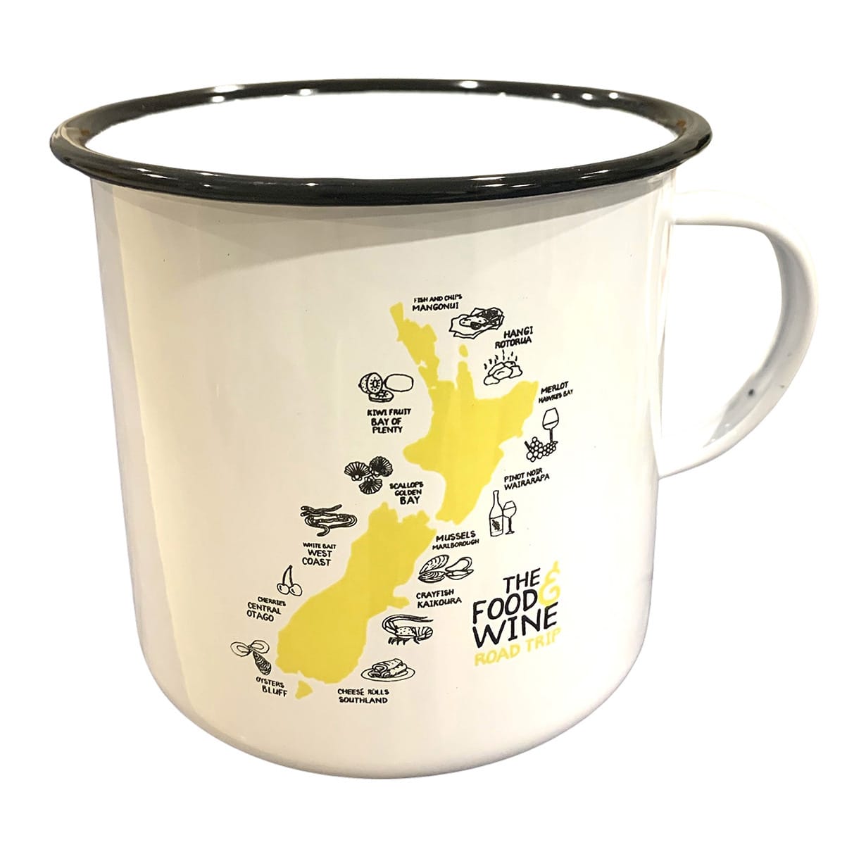 Large Enamel Mug - NZ Food & Wine Road Trip