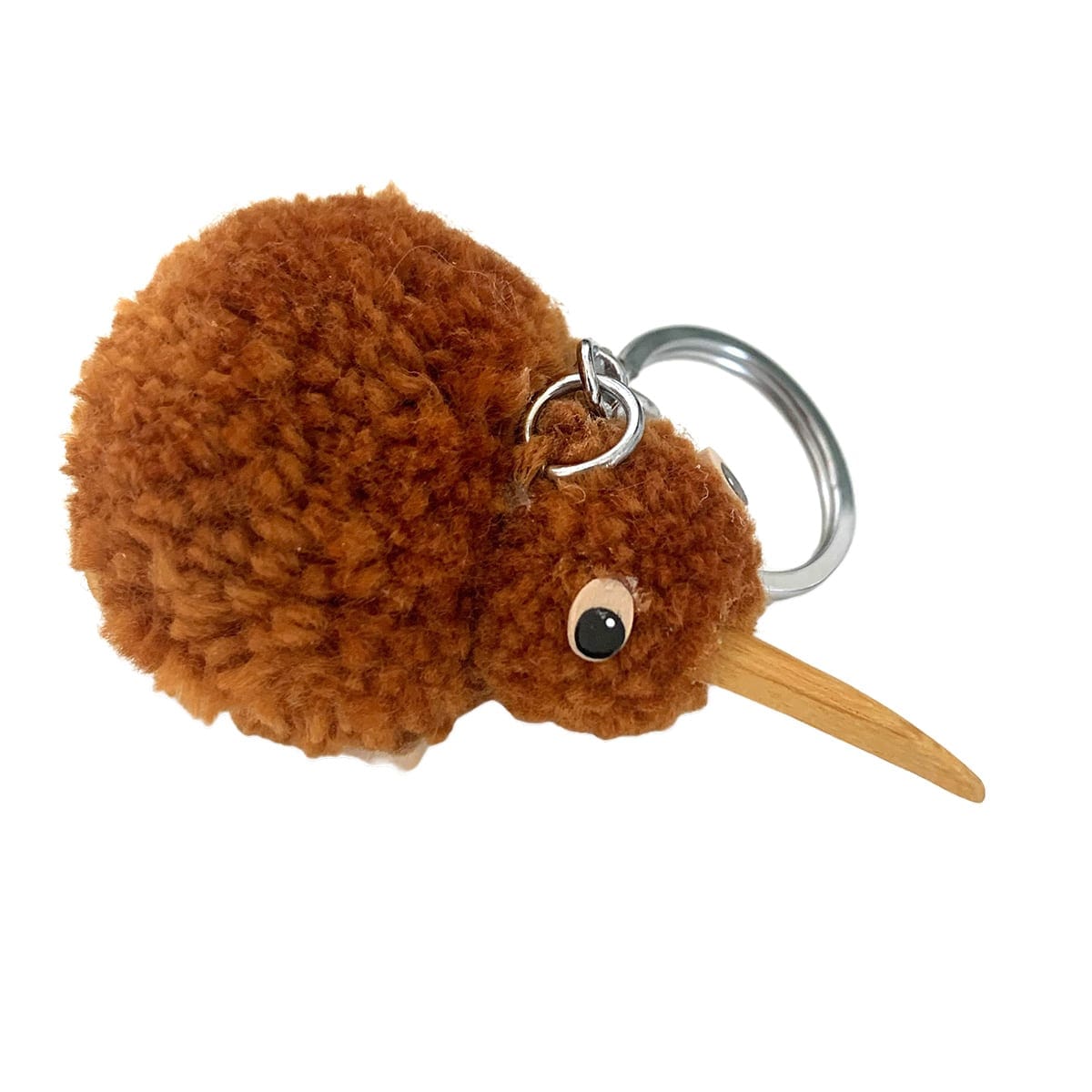I Love NZ Soft Kiwi Keychain - Light Brown