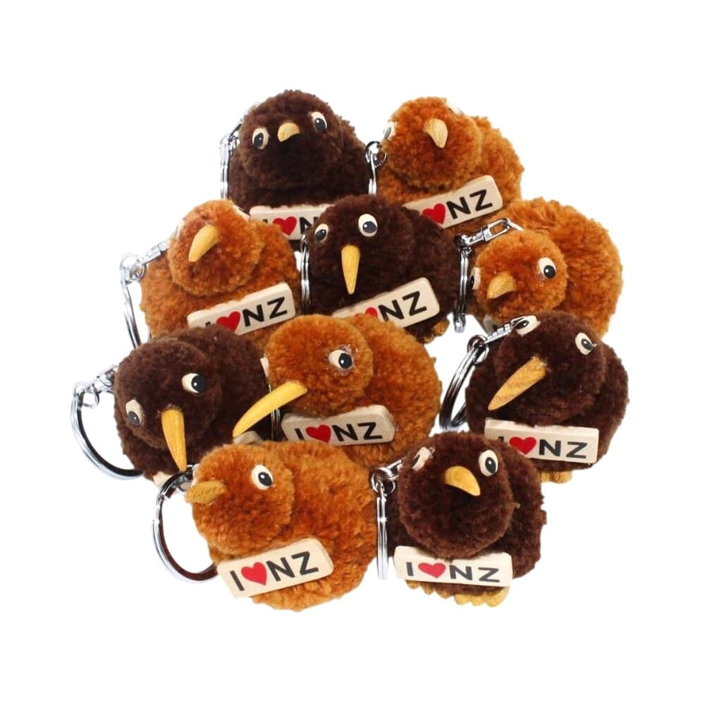 I Love NZ Soft Kiwi Keychain - Dark Brown - Image 3