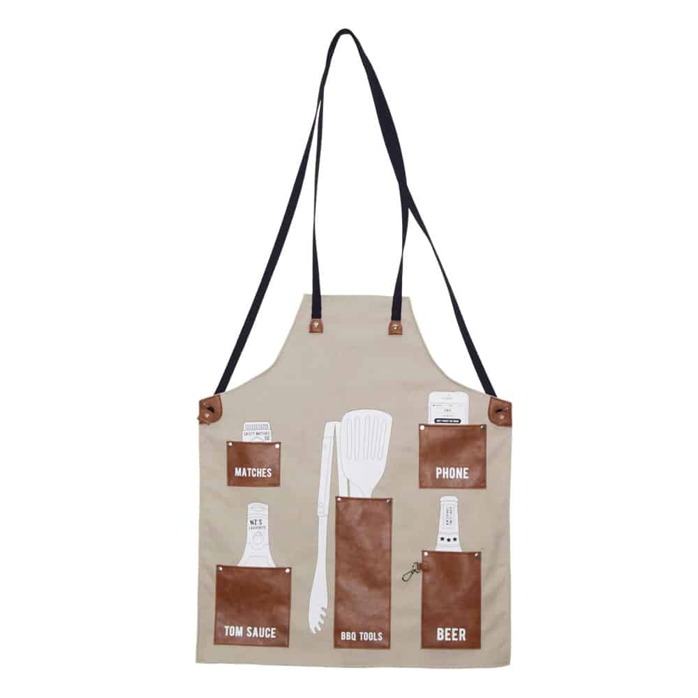 Kiwi BBQ Apron with Bottle Opener - Tan