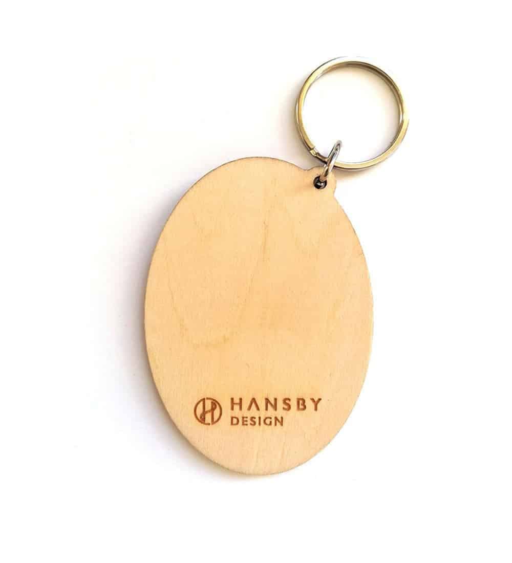 NZ Bird Wood Keytag - Blackbird