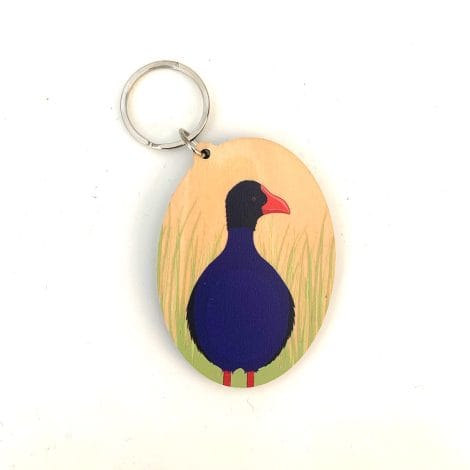 NZ Bird Wood Keytag - Pukeko