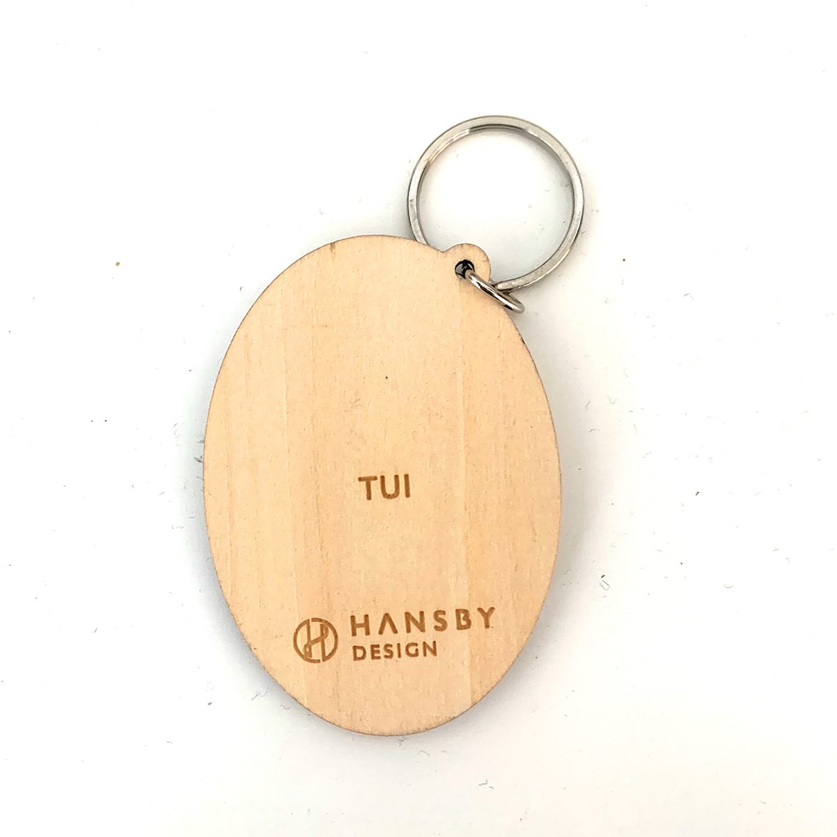 NZ Bird Wood Keytag - Tui Flax