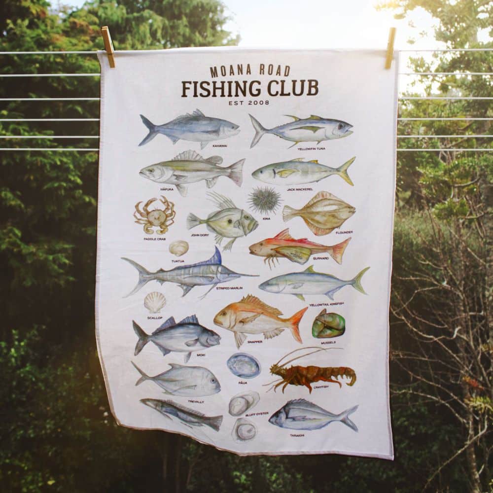 NZ Fishing Club Tea Towel