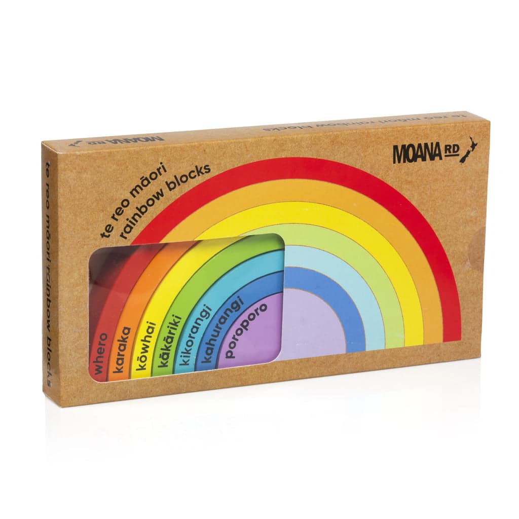 Te Reo Wooden Rainbow Blocks