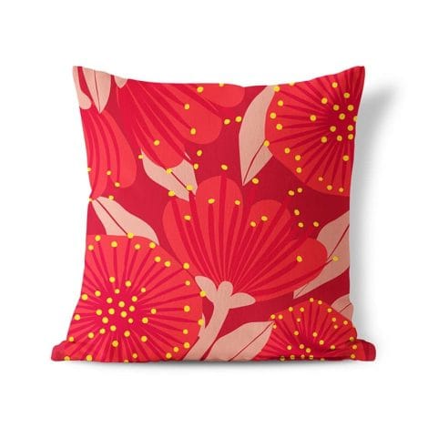 Bright Red Pohutukawa Cushion Cover