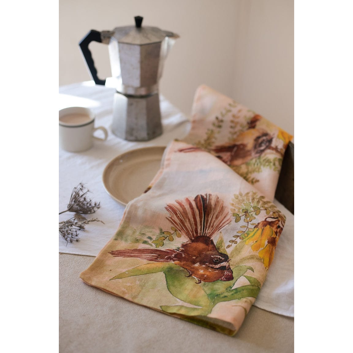 Birds of New Zealand Tea Towel - Pīwakawaka / Fantail