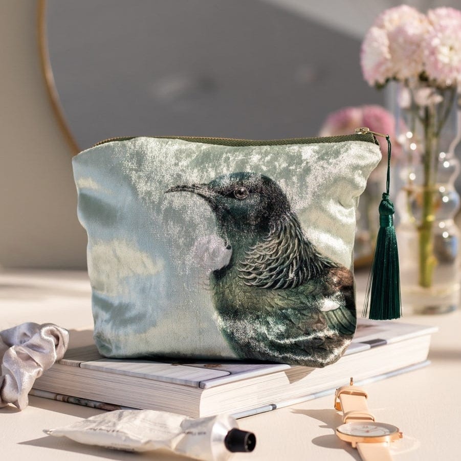 Velvet Cosmetic Bag - Hushed Green Tui